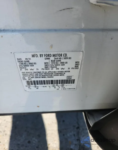 2021 Lincoln Nautilus Reserve from USA, damaged, VIN 2LMPJ8K97MBL16652